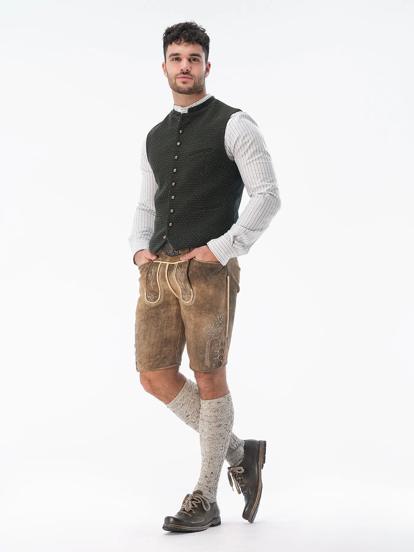 GOTTSEIDANK | Trachten Gilet KONSTANTIN | dunkelgrün
